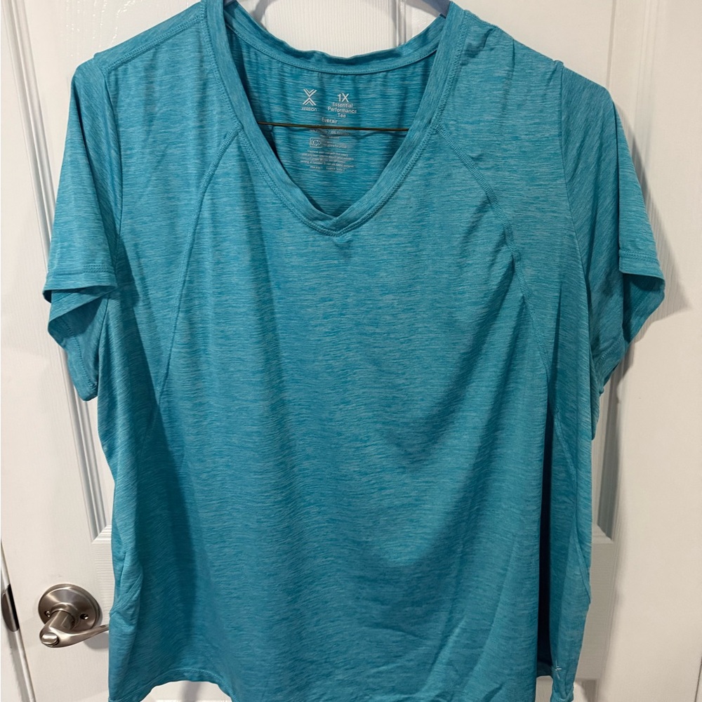 Xersion bright blue Short Sleeve V-Neck Tee